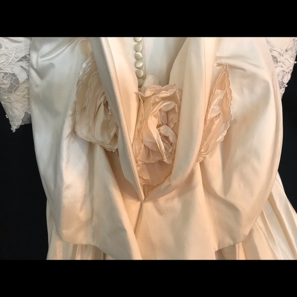 Vintage St. Pucchi Ivory Lace Wedding Dress Gown Rare 0-4 - Picture 7 of 8